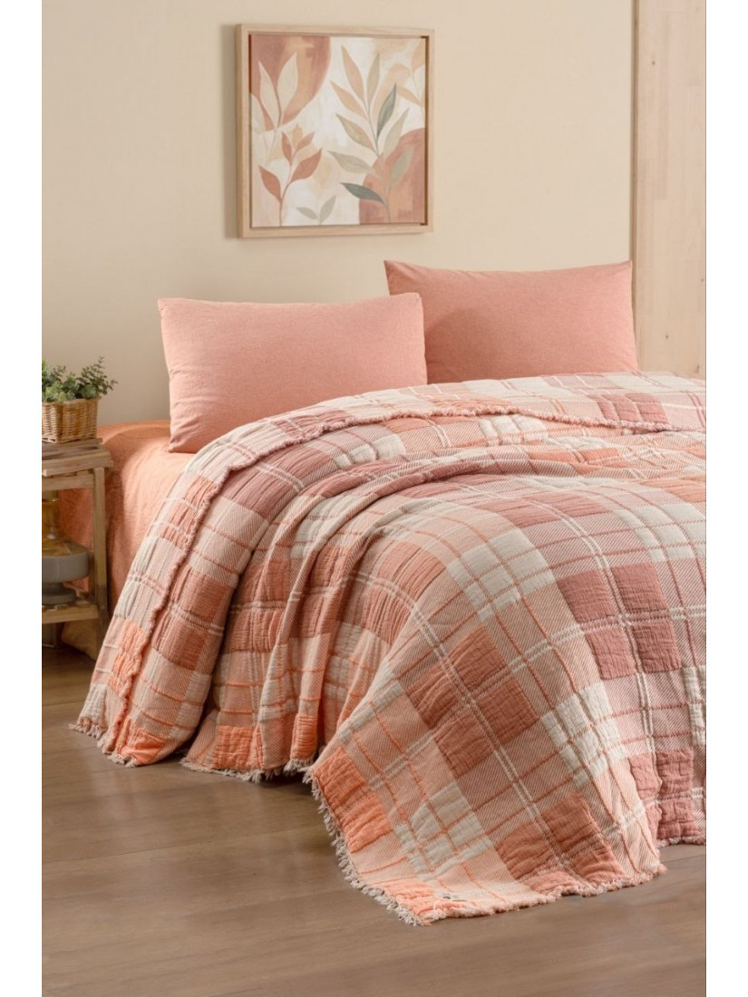 Муслиновое покрывало Şikel Home Bonita Пудра 240×260 см (100% хлопок)